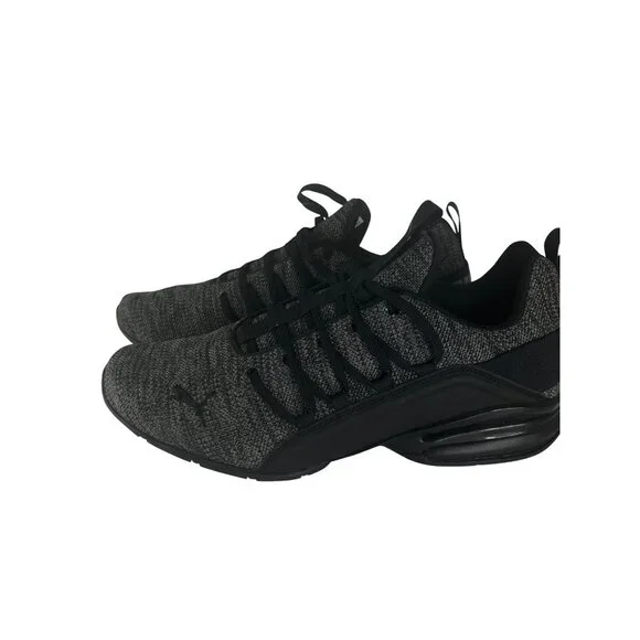 Puma Men’s Athletic Sneakers US 11.5 Gray Knit Lace-Up Running Shoes